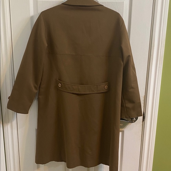Vintage Forecaster of Boston Brown Trench Driving Coat Womens Size 6 Petite - Picture 6 of 9